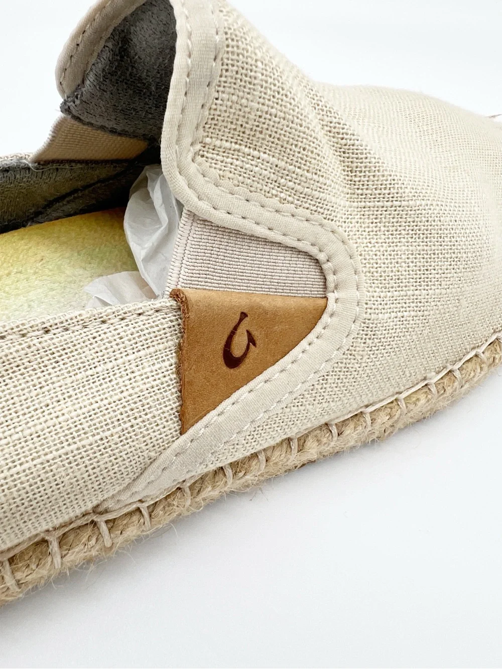 OluKai Women's Espadrille Slip-Ons in Beige
